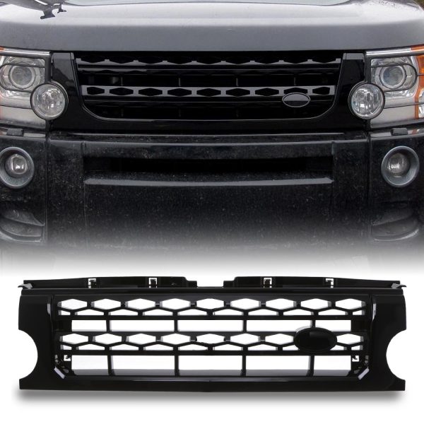 50-50-111-1.jpg Predator4x4 Gloss Black Disco 4 Look Front Grille To Fit Land Rover Discovery 3 04-09