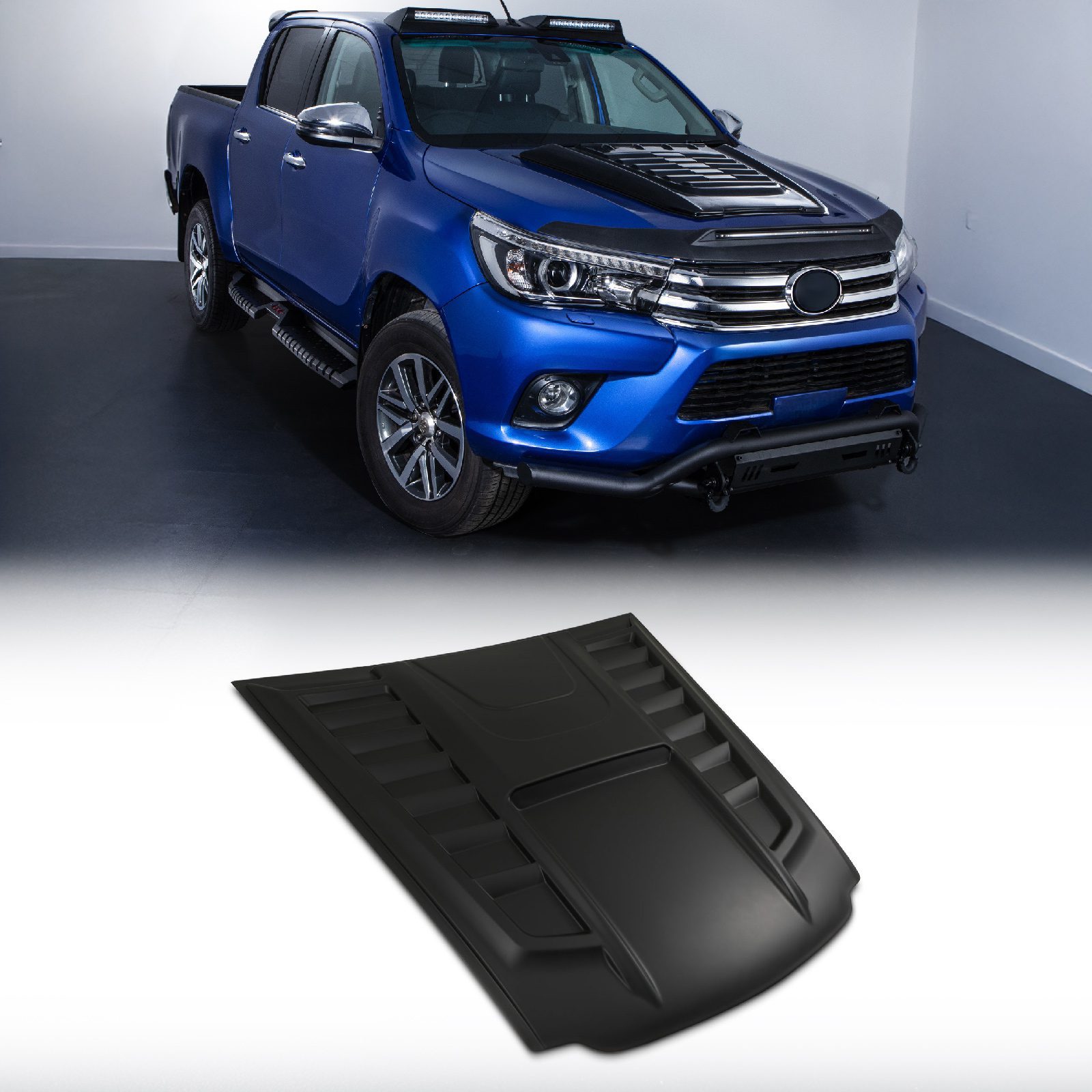 Toyota Hilux Revo MK8 15-21 Black Bonnet Scoop