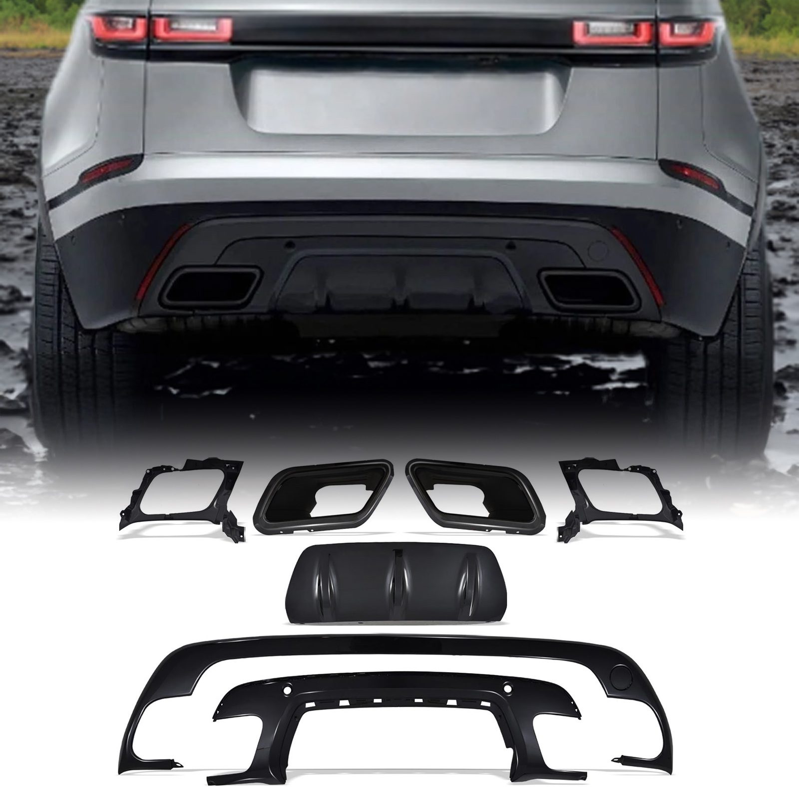 Predator4x4 Gloss Black Body Trim Kit To Fit Range Rover Velar L560 2017+