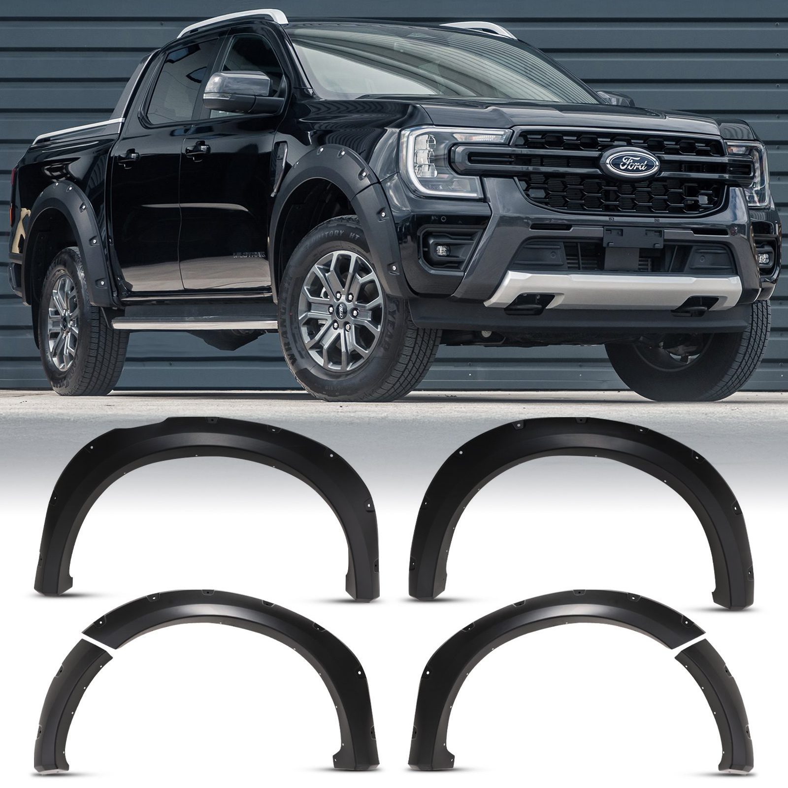 Ford Ranger T9 Wildtrak 2023+ 90mm Matte Black Wheel Arches