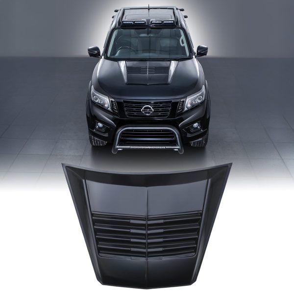 Nissan Navara D23 NP300 15-21 Black Raptor Style Bonnet Scoop