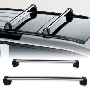 Predator4x4 Full Length Silver And Black Cross Bars To Fit Land Rover Defender 110 L663 2020+