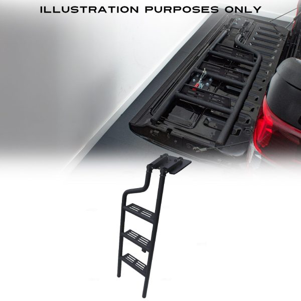 50-50-3-2.jpg VW Amarok MK1 MK2 2010+ Black Rear Tailgate Folding Ladder