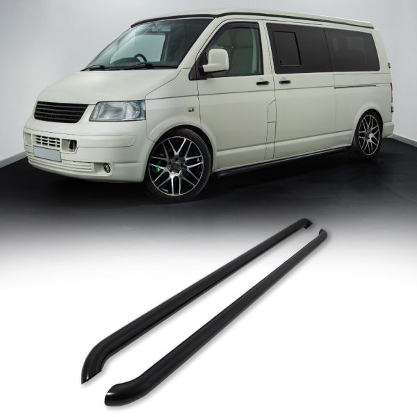 VW Transporter T5 & T6 LWB 2003+ Gloss Black Side Bars