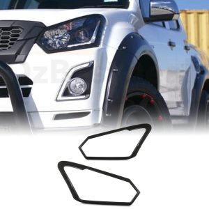 50-50-5-5.jpg Isuzu D-Max MK2 RT 17-19 Black Headlight Covers With D-Max Logo