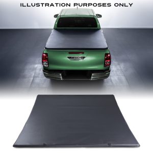 50-50-6.jpg Toyota Hilux Vigo MK7 05-15 Black Tri-Fold Soft Tonneau Cover