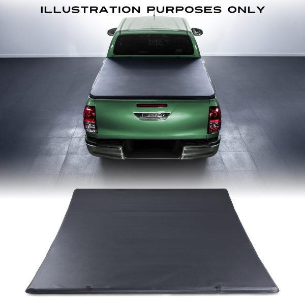 Toyota Hilux Vigo MK7 05-15 Black Tri-Fold Soft Tonneau Cover