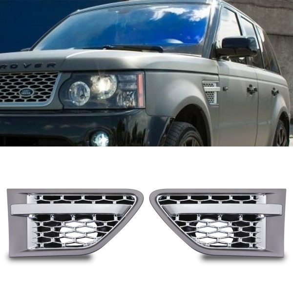 Predator4x4 Grey & Chrome Side Air Vents To Fit Range Rover Sport 10-13