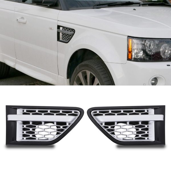 50-50-84-1.jpg Predator4x4 Black & Silver Wing Side Air Vents To Fit Range Rover Sport 10-13