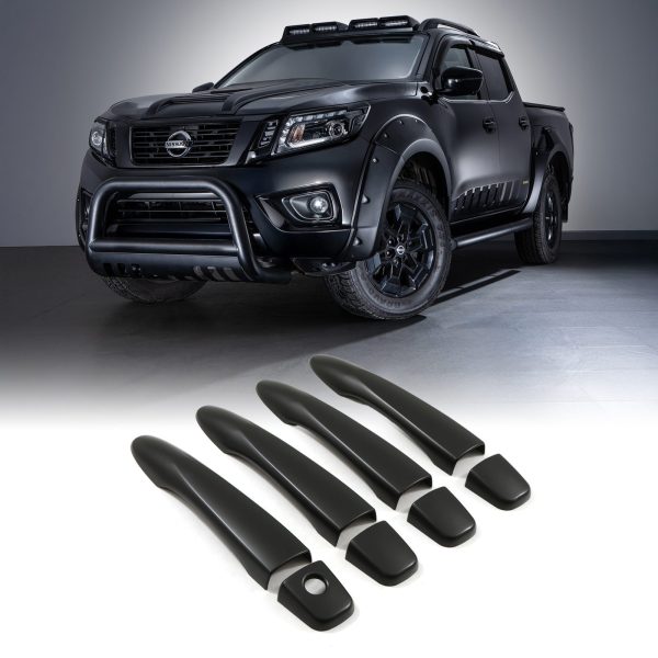Nissan Navara D23 NP300 14-20 Black Door Handle Protector Covers
