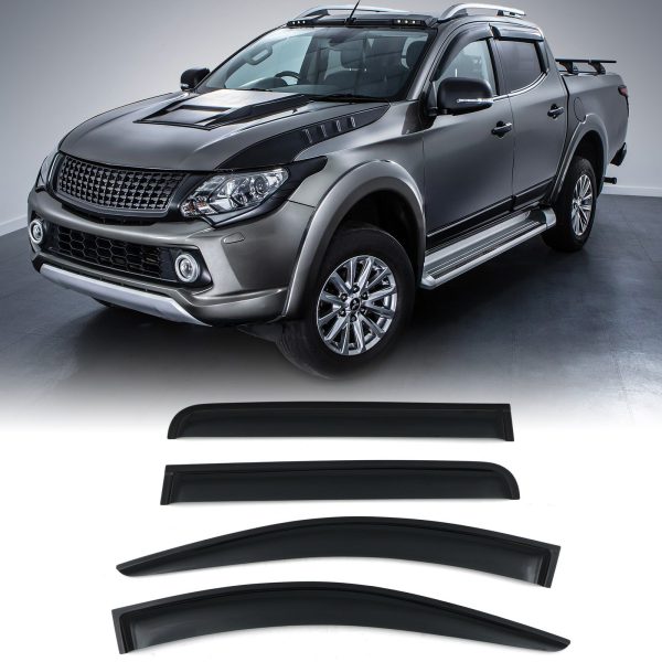 50-50-98.jpg Mitsubishi L200 Triton Series 5 Double Cab 15-19 Black Wind Deflectors