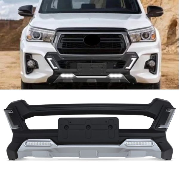 HMFB003-01-50-50.jpg Toyota Hilux Invincible X MK8 18-21 Gloss Black LED Front Bumper A Bar
