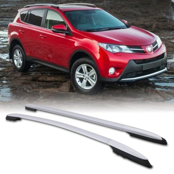 Toyota RAV4 MK4 XA40 13-15 Extended Silver Roof Rails