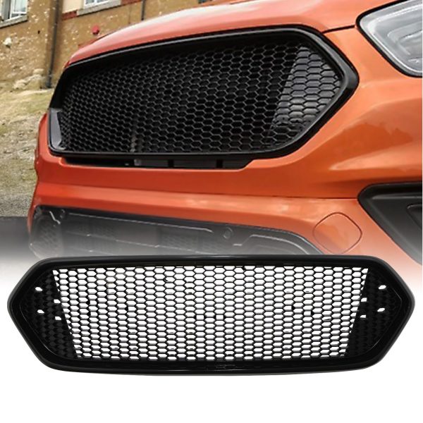 Ford Transit Custom 2018-21 Gloss Black Debadged Mesh Grille