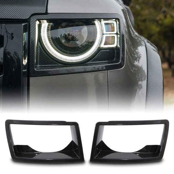 SHLC001-fade.jpg Predator4x4 Carbon Fibre Head Light Covers To Fit Land Rover Defender L663 2020+