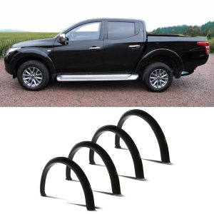 SNFF032-01fitted.jpg Mitsubishi L200 Triton 15-18 60mm Gloss Black OEM Style Wheel Arches