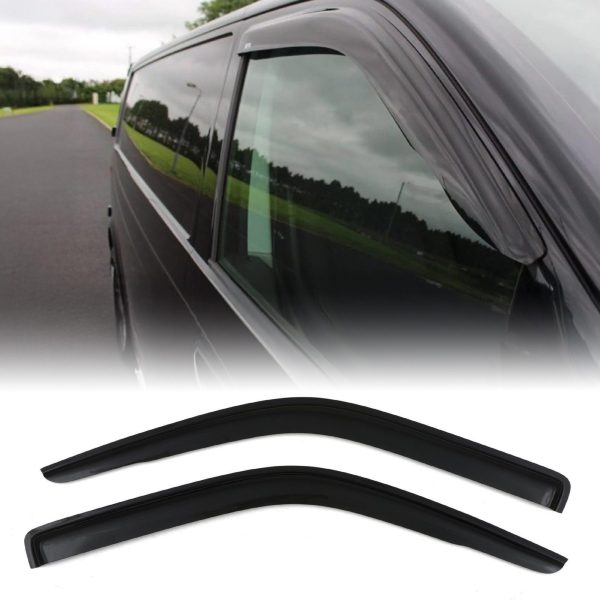Volkswagen VW Transporter T6 T6.1 16-23 Black Wind Deflectors