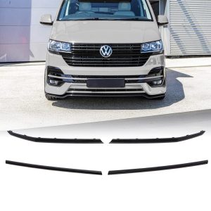 VWGT004-50-50.jpg VW Transporter T6.1 19-24 Gloss Black 4 Piece Upper Grille Trims