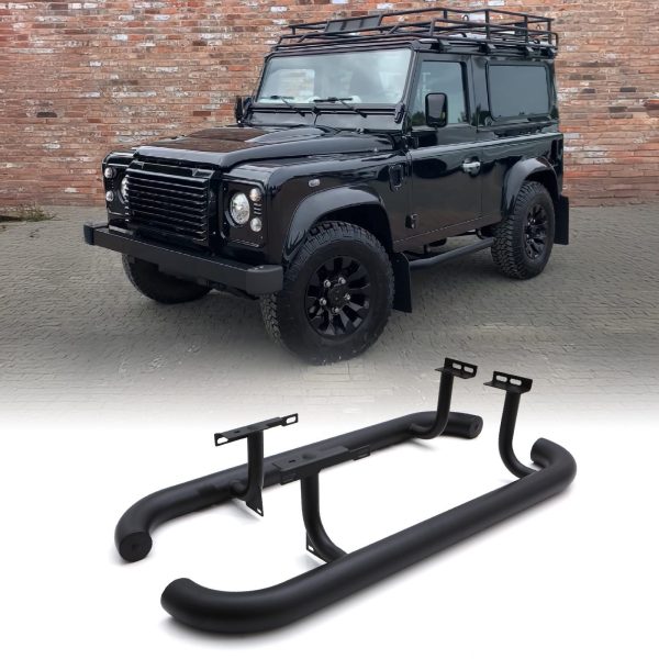 50-50-12.jpg Land Rover Defender 90 L316 83-16 Matte Black 3 Side Bars