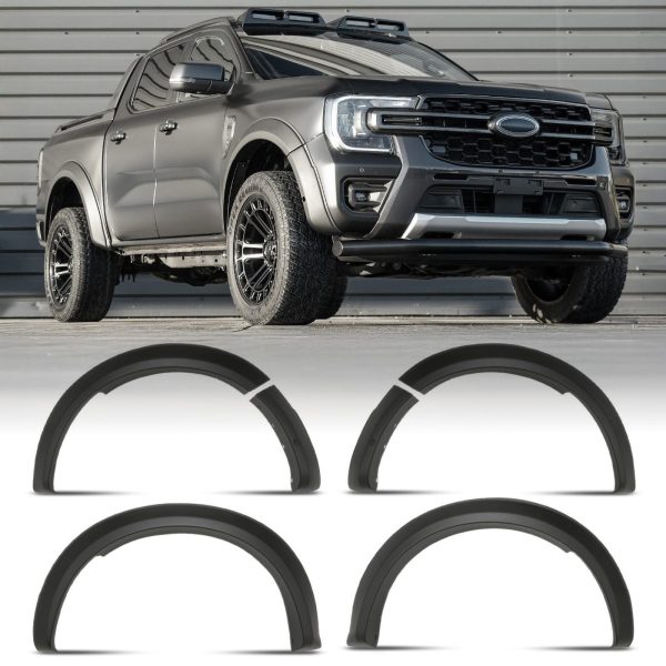 Ford Ranger T9 Wildtrak 2023+ 90mm Matte Black Wheel Arches With Sensor Holes
