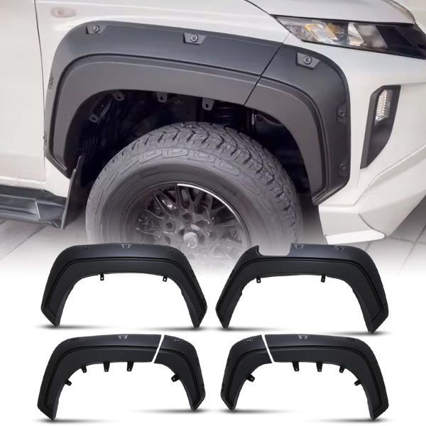Mitsubishi L200 Triton Series 6 2019+ Rivet Style Black Wheel Arches