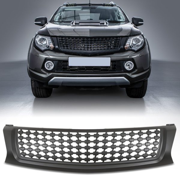 50-50-8-2.jpg Mitsubishi L200 Triton Series 5 15-18 Badgeless Black Grille