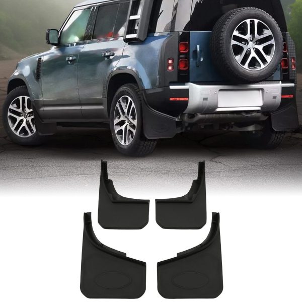 Predator4x4 Black Mud Flaps To Fit Land Rover Defender 90 110 130 L663 2020+
