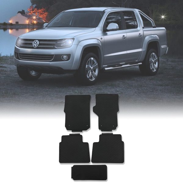 AZFM011-copy5050.jpg Volkswagen Amarok MK1 10-20 Black Rubber Floor Mats