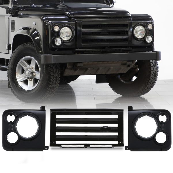 DLGR050-copy.jpg Predator4x4 Black Grille & Light Surround Kit To Fit Land Rover Defender 83-16