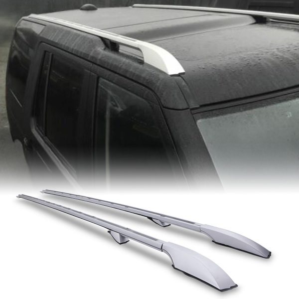 Predator4x4 Full Length Extended Roof Rails Silver To Fit Land Rover Discovery 4 L319 09-16