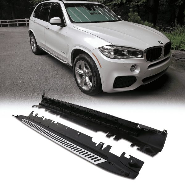 BMW X5 F15 2014-18 Black & Silver Side Steps