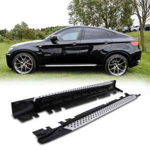 LRSS009-50-50-NEW.jpg BMW X6 E71 08-14 Black & Silver Side Steps