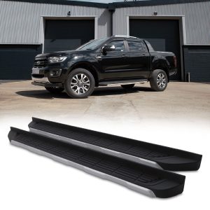 Ford Ranger T7 15-17 Black & Silver Side Steps
