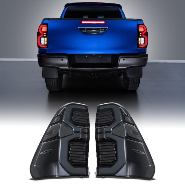Toyota Hilux Revo MK8 MK9 2015+ GR Style Smoked LED Rear Tail Lights