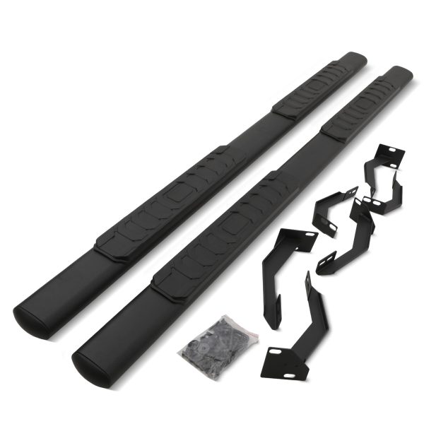 VW Amarok 2010-2020 Black Oval Side Bars With Foot Grips