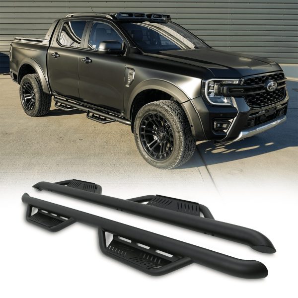 SMSS002-50-50-NEW.jpg Ford Ranger T9 2023+ Black Rock Slider Side Steps