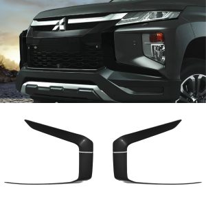 SNBT002-01fitted.jpg Mitsubishi L200 Triton Gloss Black Front Bumper Trim Covers 2019+