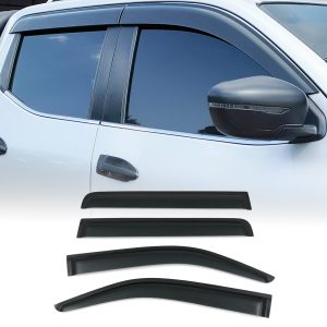 Nissan Navara D40 10-14 Black Wind Deflectors