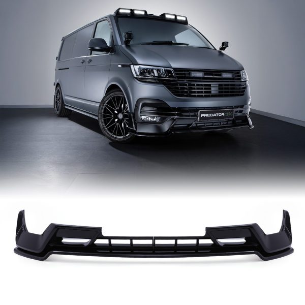 VW Transporter T6.1 19-24 Gloss Black Front Splitter