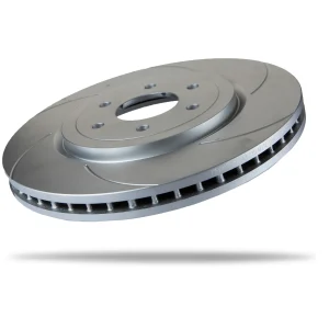 Pedders Front Right Slotted Geomet Coated Brake Rotor Part 6220360SGR Nissan Navara D40, 4WD Leaf Over Axle 550 2005-2015