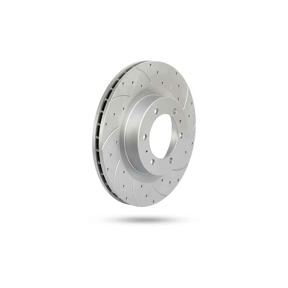Pedders Slotted & Dimpled Geomet Coated Rotor Toyota Hilux 4WD MK6 GGN25, KUN25R, KUN26R, GGN25, KUN25R, KUN26R 2005-2010