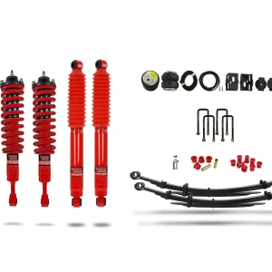 Pedders Heavy Duty Load Carrying and Towing Suspension Kit. With Addtional Air Bags. With Foam Cell Shocks & Assembled Front Struts Toyota Hilux 4WD MK8 GGN125R, GUN125R, GUN126R 2015-2020