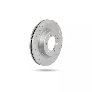 Pedders Slotted & Dimpled Geomet Coated Rotor Toyota Hilux 4WD MK6 GGN25, KUN25R, KUN26R, GGN25, KUN25R, KUN26R 2005-2010