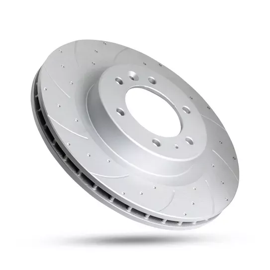 Pedders Left Slotted and Dimpled Geomet Coated Brake Rotor Isuzu D-Max 4WD (UK & EU Markets), 1.9lt 4cyl TD 2021-Onward
