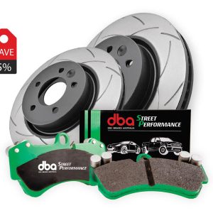 Mitsubishi L200 B40 DBA Street Series T2 slotted front brake discs and performance pads