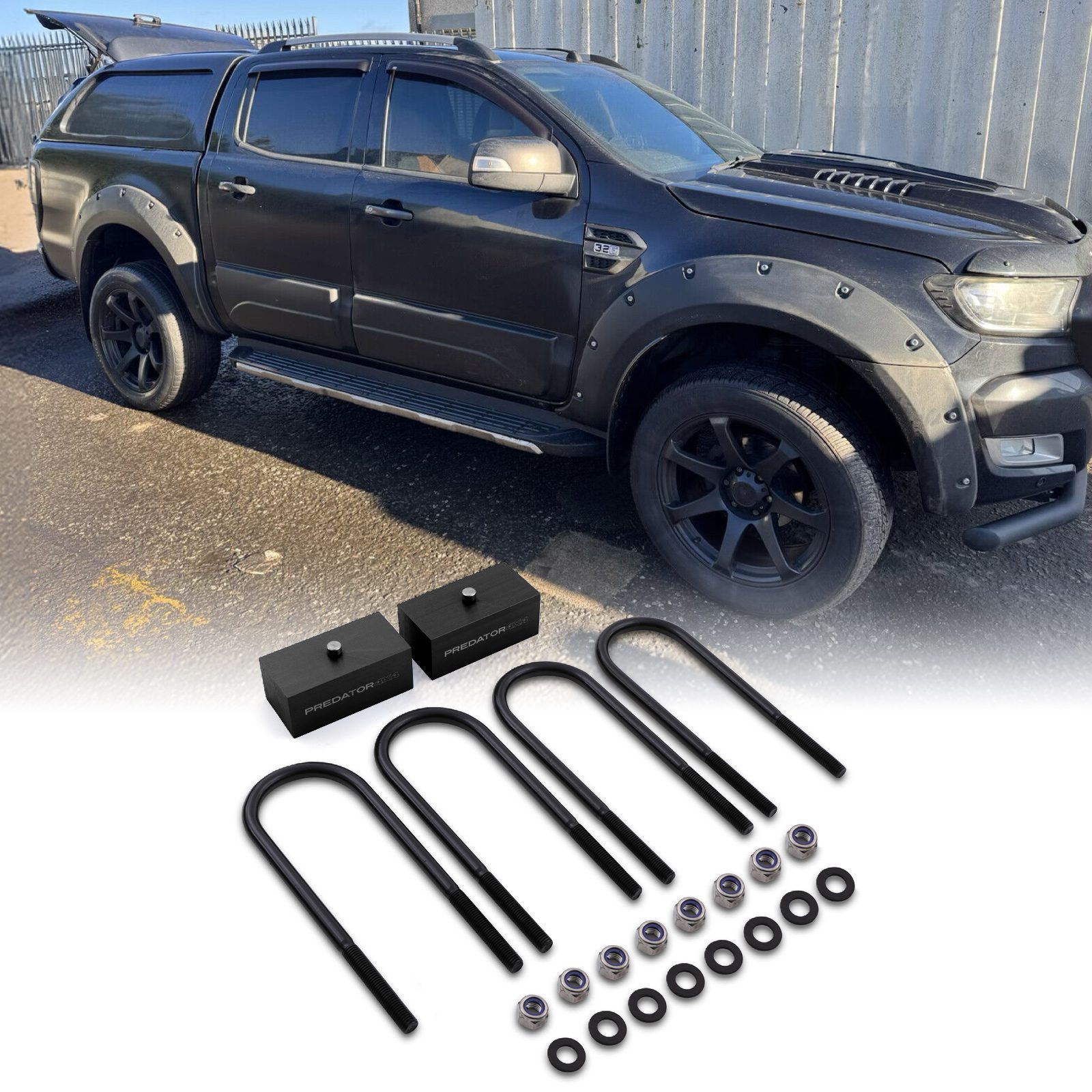 Ford Ranger T6 T7 T8 12-21 Black 2 Rear Lift Blocks