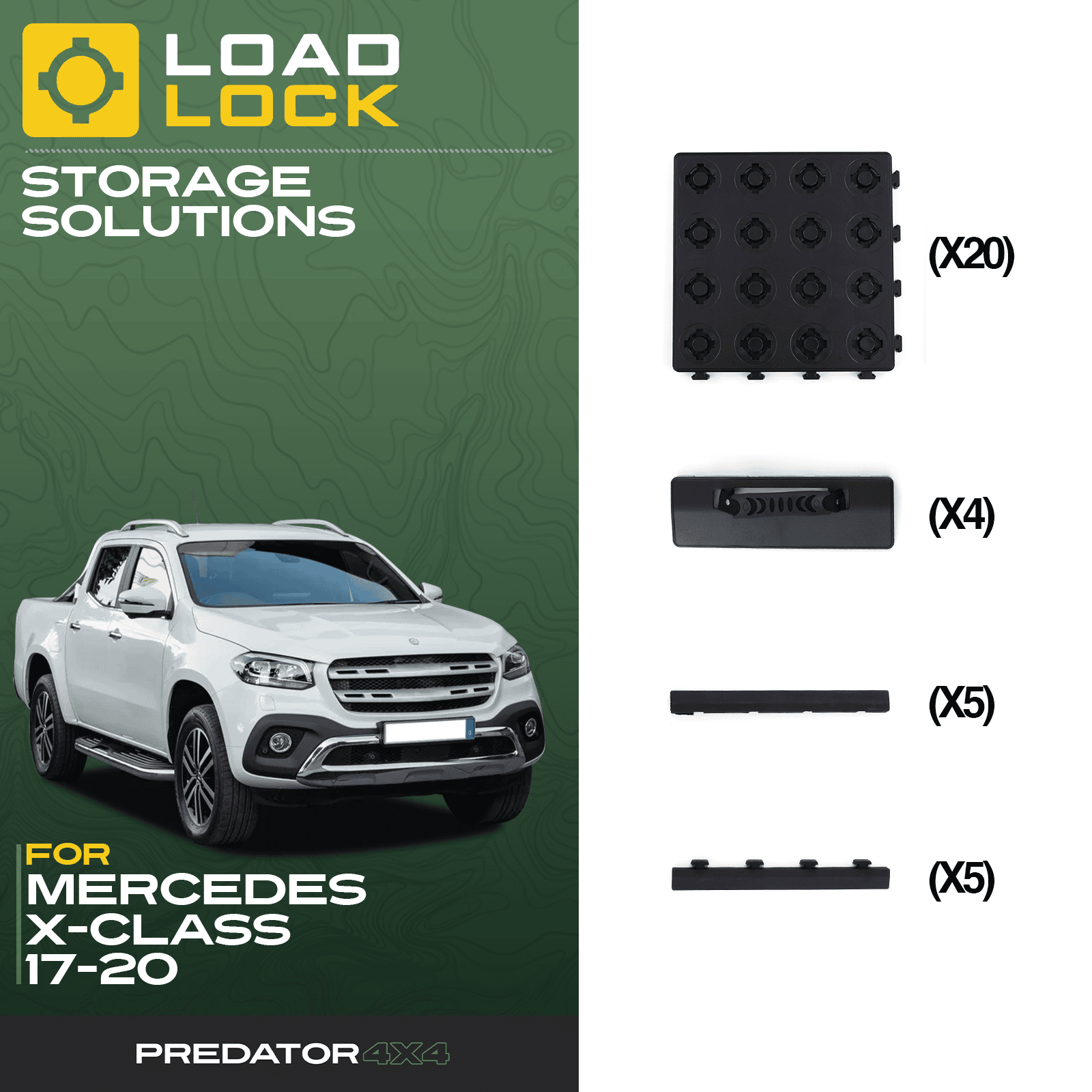 Mercedes X-Class 2017-2020 LoadLock Full Truck Bed Base Kit - Base Kit
