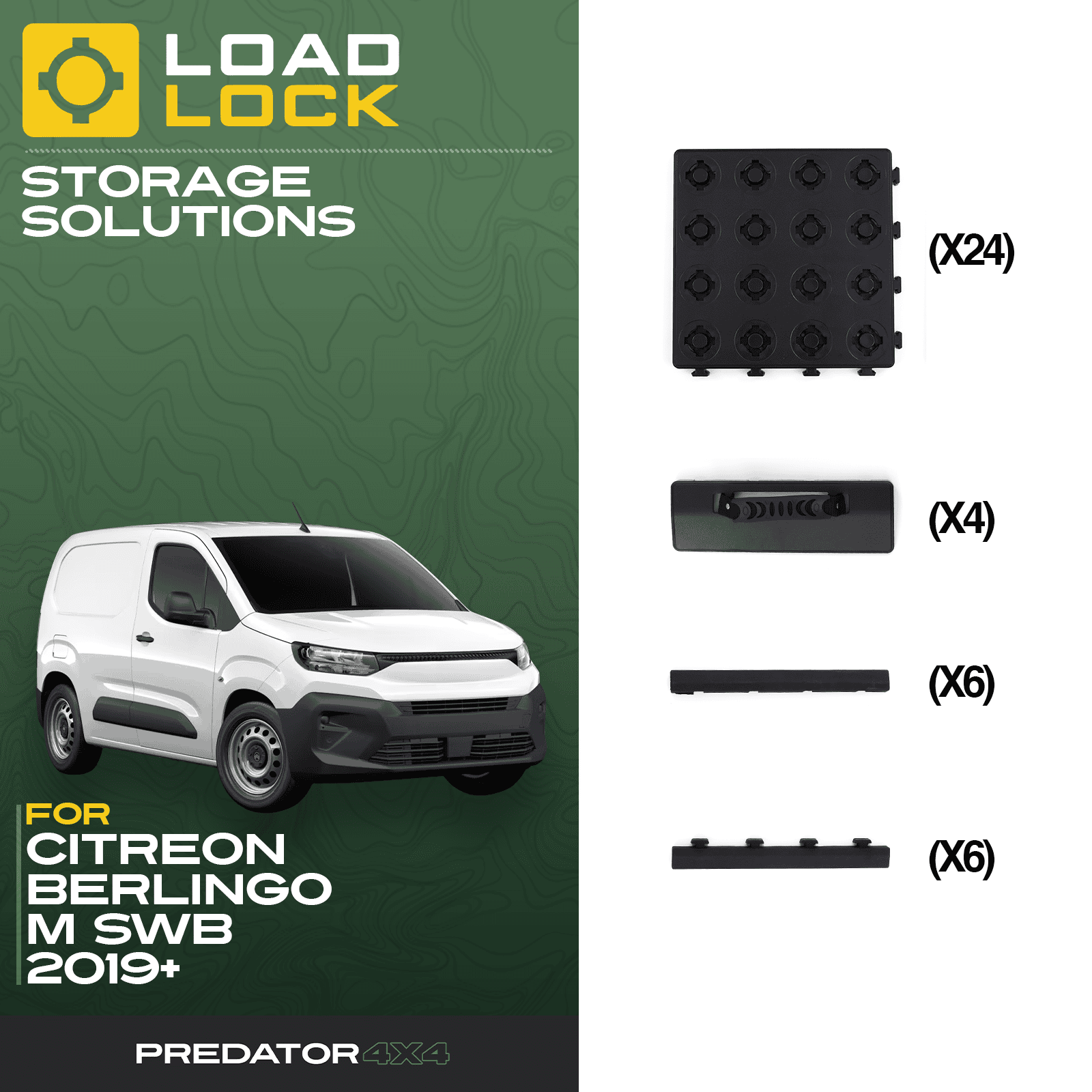 Citroen Berlingo SWB/LWB 2019+ LoadLock Full Load Bed Base Kit - Base Kit , SWB