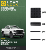 Ford Ranger T9 2023+ LoadLock Full Truck Bed Base Kit - Base Kit