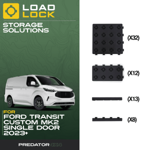 Ford Transit Custom MK2 SWB/LWB 2023+ LoadLock Full Load Bed Base Kit - 4 Anchors & 4 Stoppers , LWB